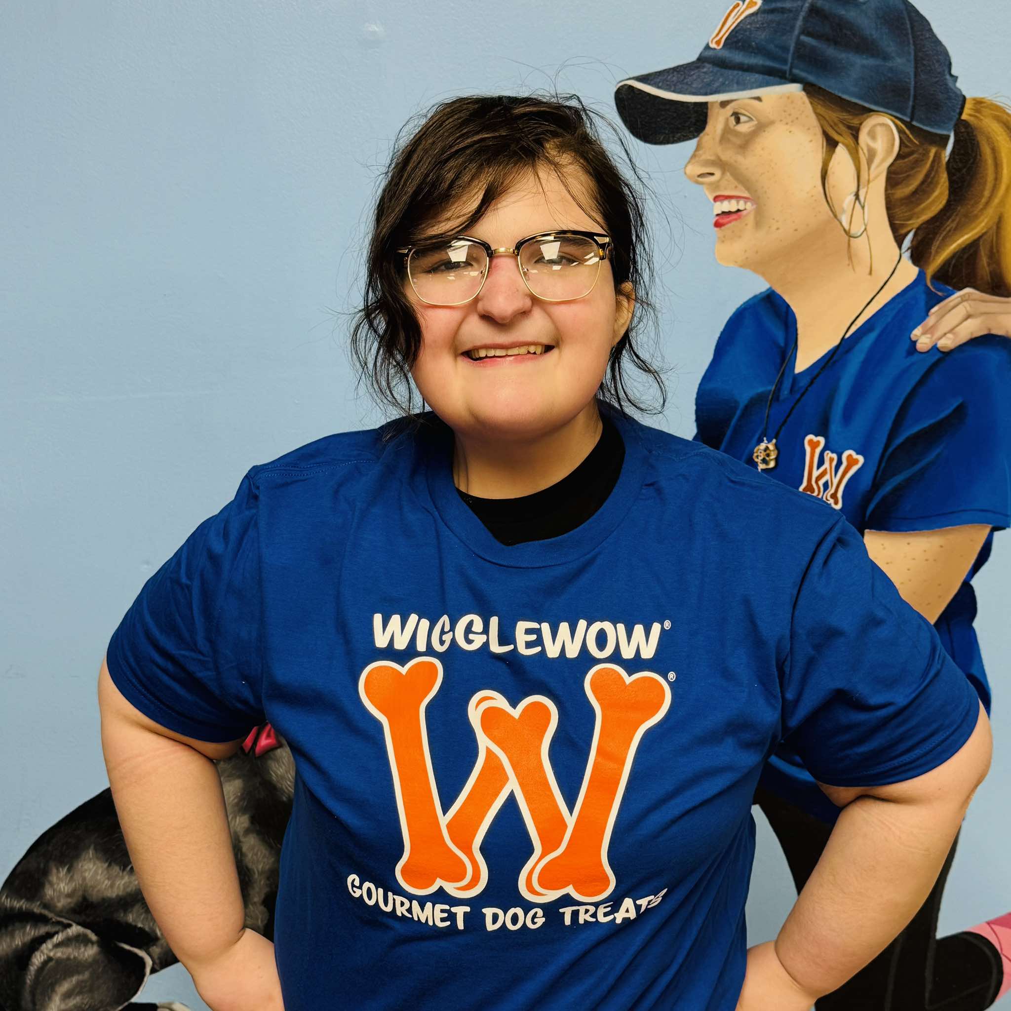 Unisex BLUE Short Sleeve Wigglewow TShirt